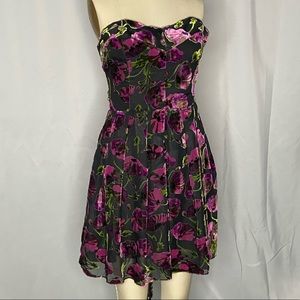 Betsey Johnson Strapless Floral Dress